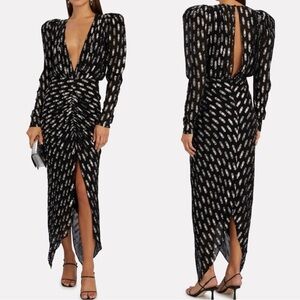 Ronny Kobo Collection Black and silver Long Sleeve Dress